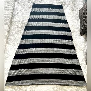 Michael Kors maxi skirt- Size Large- black with grey stripes